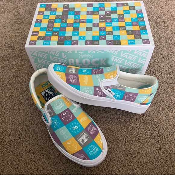 Limited Edition 2020 Block Party Slip-On Vans - Picture 1 of 5